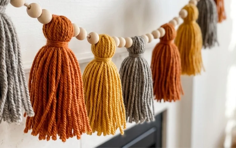 How to Make a Fall Yarn Tassel Garland