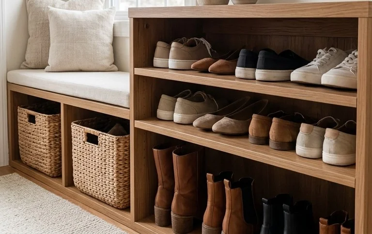 17+ Shoe Rack in Living Room Entryway Ideas That Wow